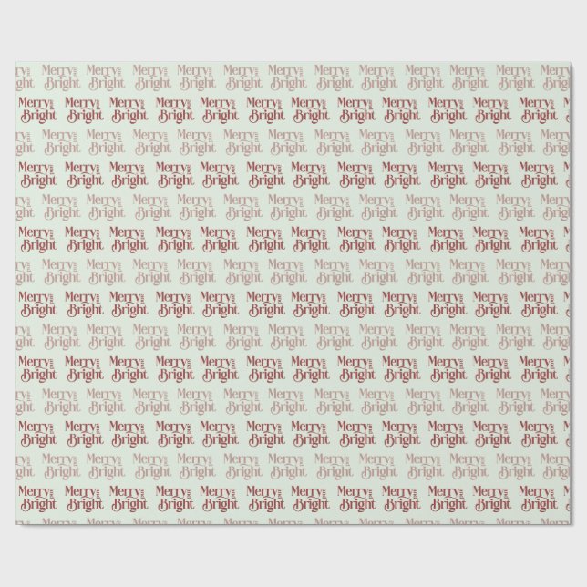 grönt för "Merry and Bright"-blek Presentpapper (Platt)