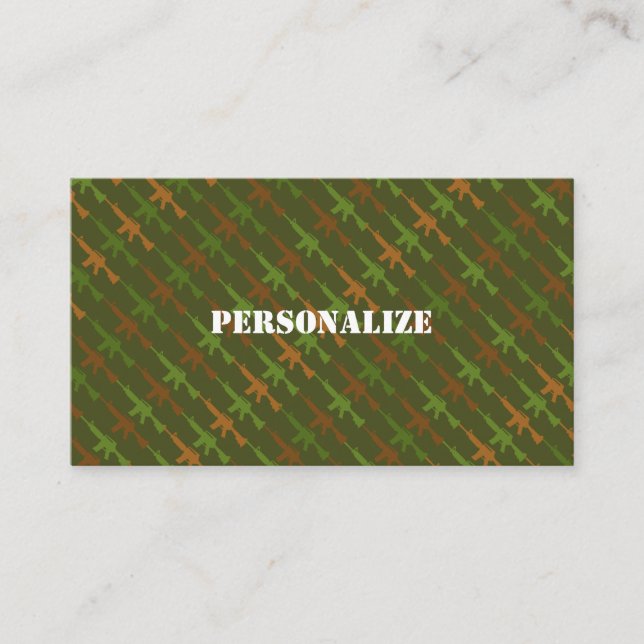 Grönt för militärförsvarsmakten Camo Army Visitkort (Framsida)