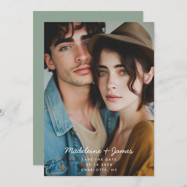 Grönt för minimal skriptöverföring Foto QR-kod Brö Spara Datumet (Fram/baksida)