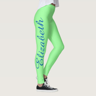 Grönt för Mint för Monogram för Leggings