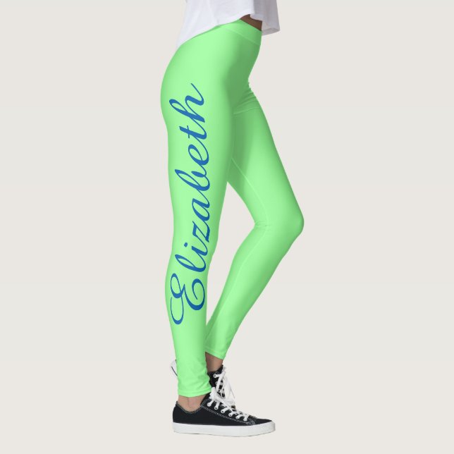 Grönt för Mint för Monogram för Leggings (Höger)