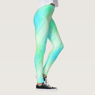 Grönt för modern blå Gult Rand Leggings
