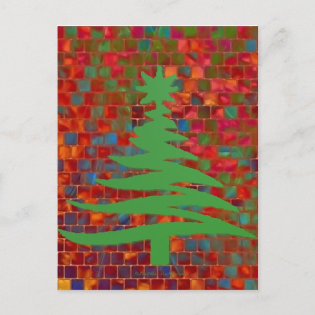 Grönt för modern Julgran-stencil Helg Vykort (Framsida)