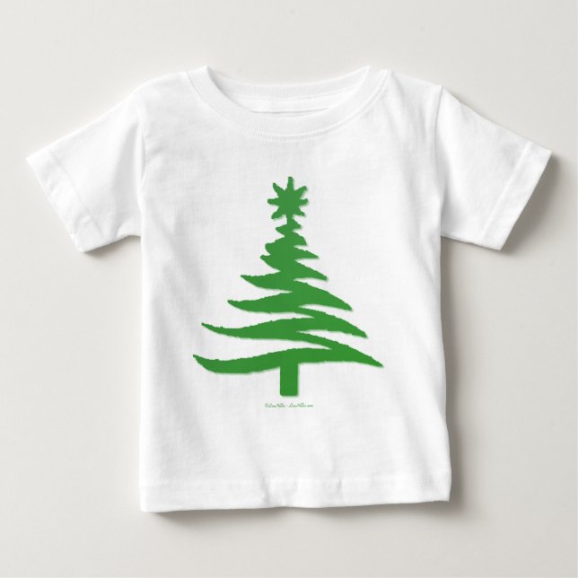 Grönt för modern Julgran-stencil Tee Shirt (Framsida)