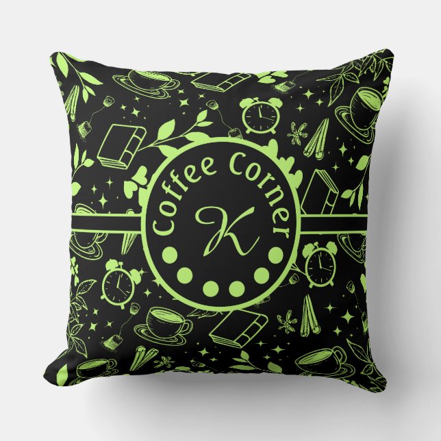 grönt för modern kaffekobordmask i älskare under m kudde (Framsida)