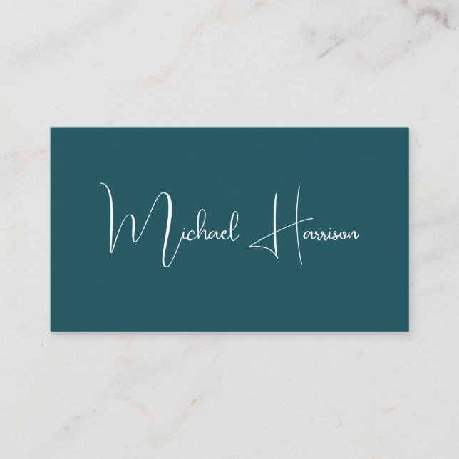 Grönt för Modern Namnteckning Professionell av QR- Visitkort (Framsida)