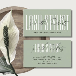 Grönt för modern typografi av lash-stilist visitkort