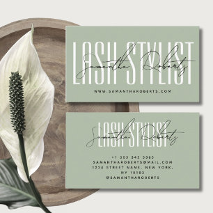 Grönt för modern typografi av lash-stilist visitkort