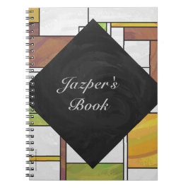 Grönt för Mondrian Brown Gult Skriv ut Anteckningsbok