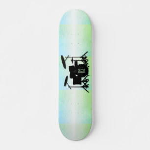 Grönt för monogram trumuppsättning mini skateboard bräda 18,5 cm