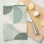 Grönt för Mönster i Modern Abstrakt i mitten av år Kökshandduk<br><div class="desc">Det moderna mönster under medelårhundradet - abstraktens geometriska former - minimalistiskt mönster i grönt.</div>