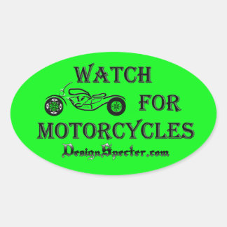 Grönt för motorcyklar - Stickers Ovalt Klistermärke