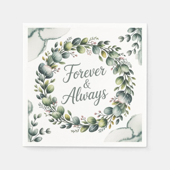 Grönt för myntGrönt och sålda eukalyptus Pappersservett (Framsidan)