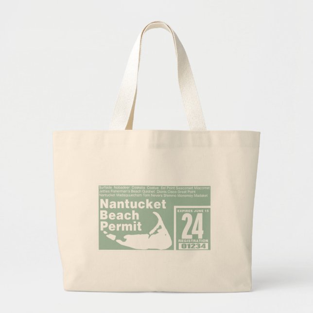 Grönt för Nantucket Beach-tillstånd 2024 Jumbo Tygkasse (Framsidan)