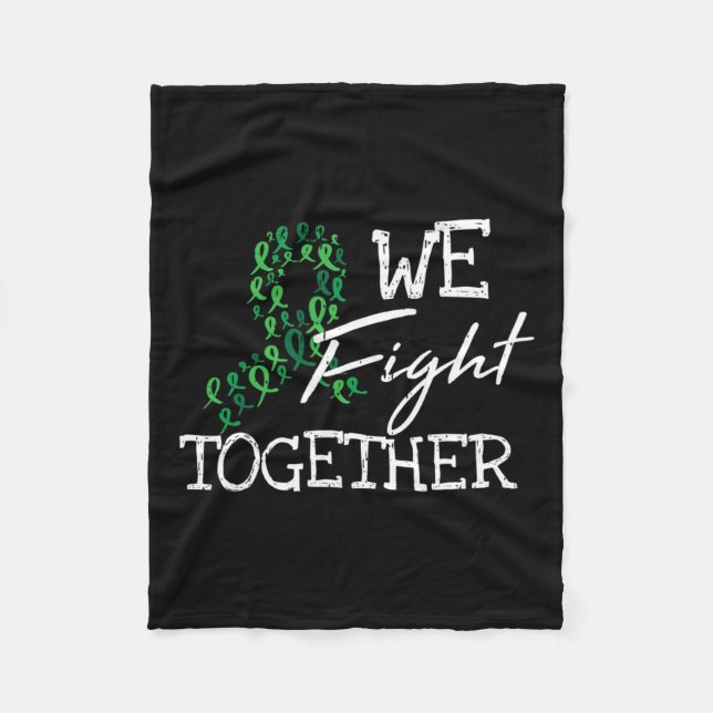 Grönt för njursjukdom Ribbon Family Quote Awarenes Fleecefilt (Framsidan)