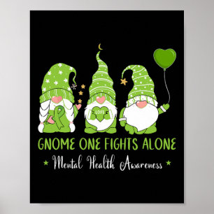 Grönt för nome One Fight Ensam Ribbon Mental Healt Poster