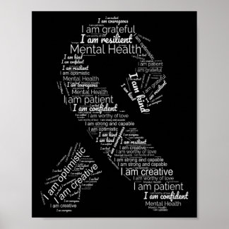 Grönt för ökad medvetenhet om psykisk hälsa poster