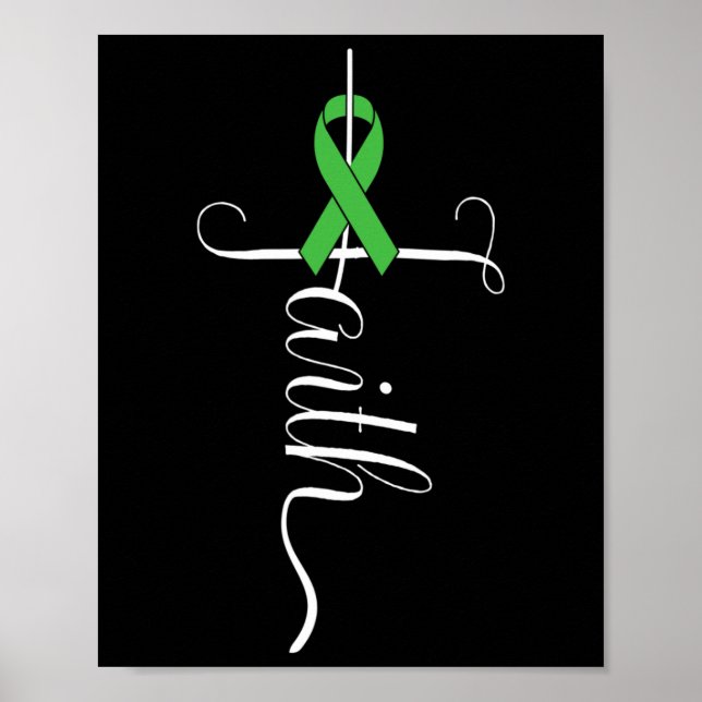 Grönt för ökad medvetenhet om psykisk hälsa poster (Framsidan)