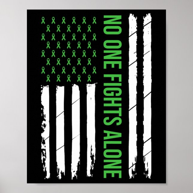 Grönt för ökad medvetenhet om psykisk hälsa poster (Framsidan)