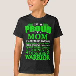 Grönt för ökad medvetenhet om sjukdomar Ribbon Mam T Shirt