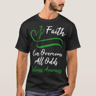 Grönt för ökad medvetenhet om skolios Ribbon Scoli T Shirt