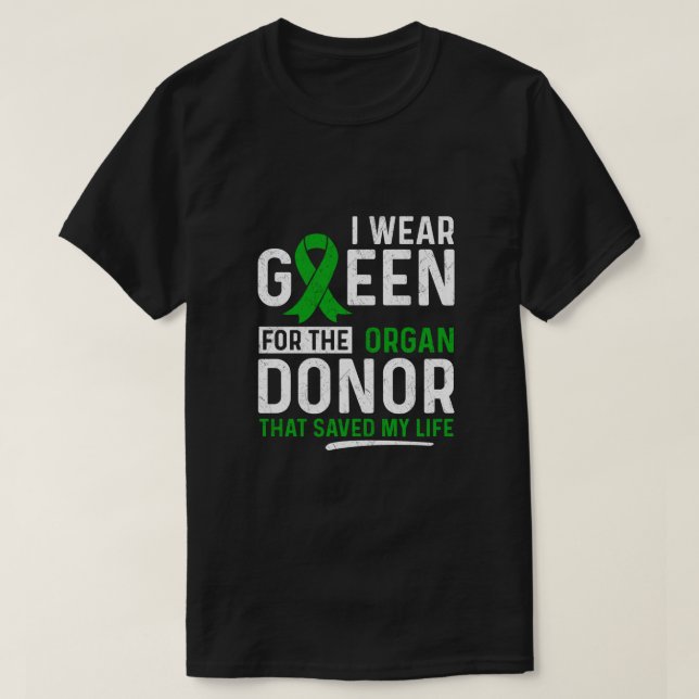 Grönt för organdonation transplantatnjure t shirt (Design framsida)