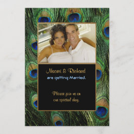 Grönt för peacock Feather - inbjudan till fotobröl