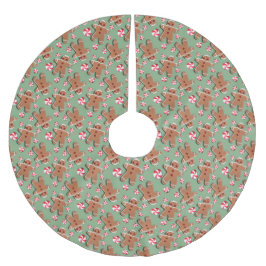 Grönt för pepparkakakakagodisar julgransmatta borstad polyester