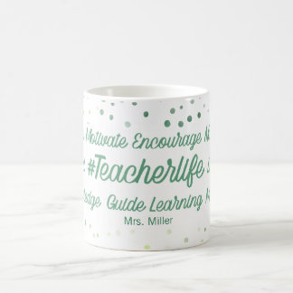 Grönt för personlig inspirerande lärare kaffemugg