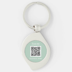 Grönt för Professionell för säljare av QR-Logotyp Swirl Silverfärgad Nyckelring