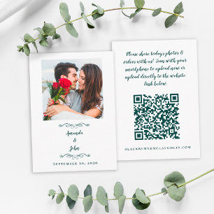 Grönt för QR-kodmall för  Bröllop-fotosökning Tilläggskort