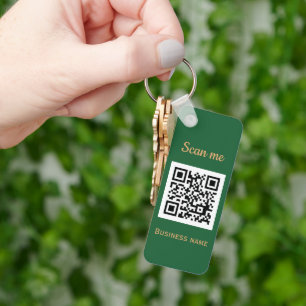 Grönt för QR-Logotyp - Professionell Guld Nyckelring