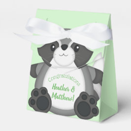 Grönt för Raccoon Baby Shower Presentaskar