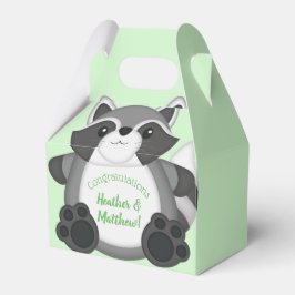 Grönt för Raccoon Baby Shower Presentaskar