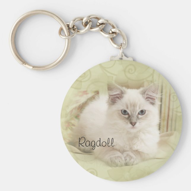 Grönt för Ragdoll-nyckelkedja Nyckelring (Framsidan)