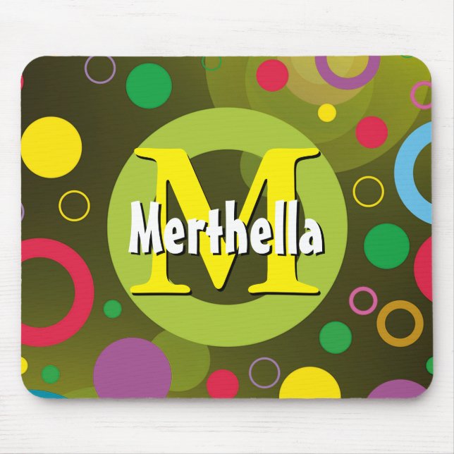 Grönt för Ringar Retro Personlig i hörncirklar Musmatta (Framsidan)