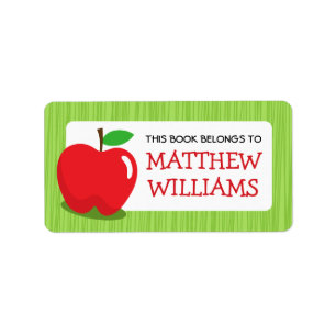 Grönt för rödäpple, texturerad gräns-bokplattan bo adressetikett