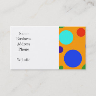 Grönt för roligt, färgstark Polka dots, blå Orange Visitkort