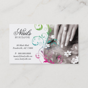 Grönt för rosor för nagelsalongvisitkort tidsbeställning kort