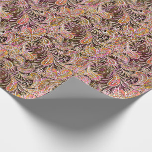 Grönt för rosor för Paisley mönsterplommon Presentpapper