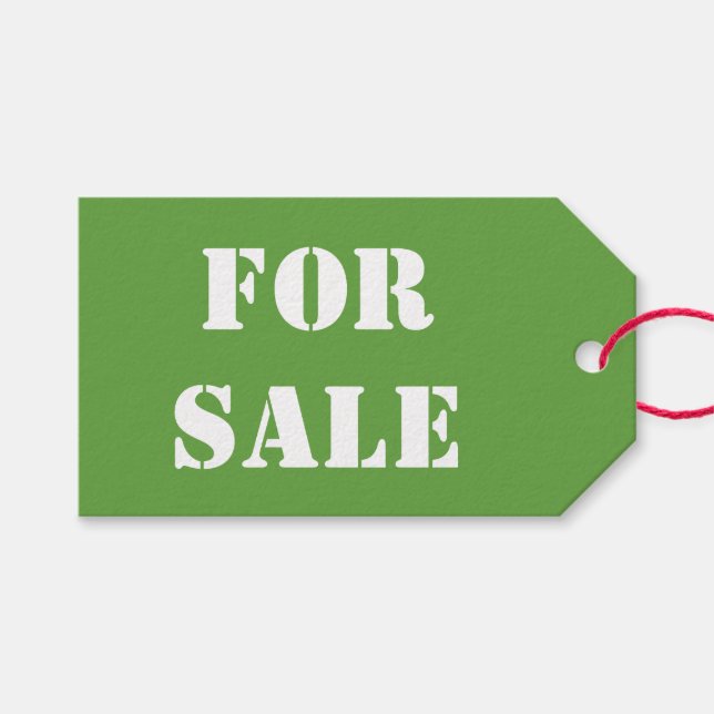 Grönt FOR SALE White Typography Prated Presentetikett (Framsidan (Horisontell))