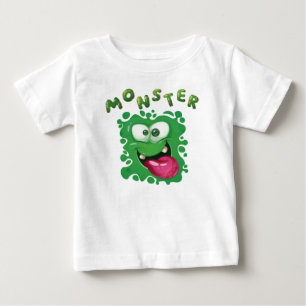 Grönt för Scary Expression Roligt Ansikte T Shirt