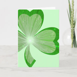 Grönt för Shamrock-kort med stort hälsning-lodrät Kort