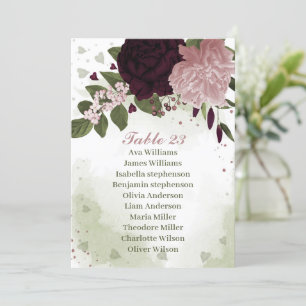 grönt för sittplatskort för rosa och blommor inbjudningar