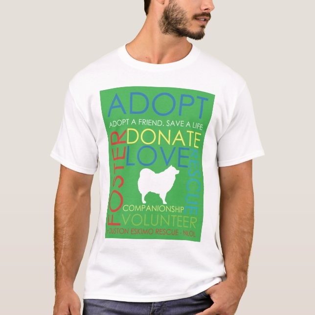 Grönt för skjorta för Eskie räddingdesign Tröja (Framsida)