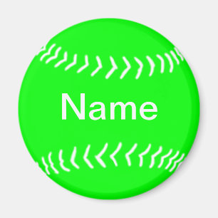 Grönt för softballSilhouettemagnet Magnet