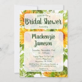 Grönt för solblommor Inbjudningskort för möhippan