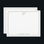 Grönt för Söt Family Stationery i skriptmonogram Anteckningskort<br><div class="desc">Den här designen har en tunn dubbla gräns med utrymme för ett monogram för söt av skript överst och namn/text vid grund. Klicka på knappen Anpassa om du vill justera inslagen och/eller ändra texten ytterligare! Det finns variationer i denna utformning, ytterligare färg och samordnade produkter i vår butik, zazzle.com/store/doodlelulu. Kontakta...</div>