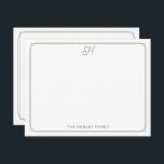 Grönt för Söt Family Stationery i skriptmonogram Anteckningskort<br><div class="desc">Den här designen har en tunn dubbla gräns med utrymme för ett monogram för söt av skript överst och namn/text vid grund. Klicka på knappen Anpassa om du vill justera inslagen och/eller ändra texten ytterligare! Det finns variationer i denna utformning, ytterligare färg och samordnade produkter i vår butik, zazzle.com/store/doodlelulu. Kontakta...</div>