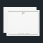 Grönt för Söt Family Stationery i skriptmonogram Anteckningskort<br><div class="desc">Den här designen har en tunn dubbla gräns med utrymme för ett monogram för söt av skript överst och namn/text vid grund. Klicka på knappen Anpassa om du vill justera inslagen och/eller ändra texten ytterligare! Det finns variationer i denna utformning, ytterligare färg och samordnade produkter i vår butik, zazzle.com/store/doodlelulu. Kontakta...</div>
